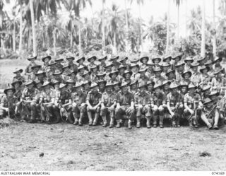 SIAR, NEW GUINEA. 1944-06-22. PERSONNEL OF C COMPANY, 57/60TH INFANTRY BATTALION. IDENTIFIED PERSONNEL ARE:- V121217 PRIVATE G.A. HARRY (1); QX59512 CORPORAL G.W. LEMBERG (2); QX54455 CORPORAL P.J. ..