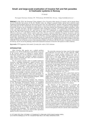 Small- and large-scale eradication of invasive ?sh and ?sh parasites in freshwater systems in Norway