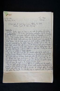 A first look at land tenure issues affecting the forestry plantation project at Ipota, Erromango, by Tim Thorpe