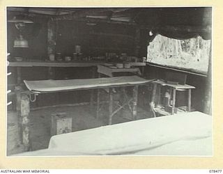 TAGESSI, BOUGAINVILLE ISLAND. 1945-01-17. THE OPERATING THEATRE OF THE ADVANCED DRESSING STATION "ADELE", 7TH FIELD AMBULANCE