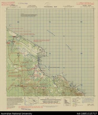 Papua New Guinea, Northeast New Guinea, Nubia East - overprint, 1 Inch series, Sheet B55/1, 616, 1944, 1:63 360