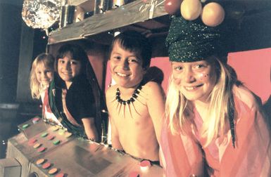 Silverstream School; 'Around the World in 80 Minutes'; children in a time machine.