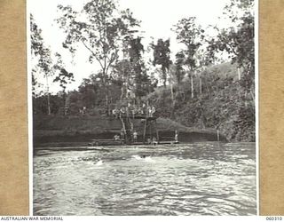 LALOKI RIVER, NEW GUINEA. 1943-11-09. GENERAL VIEW OF THE SWIMMING POOL DURING THE SWIMMING CARNIVAL ORGANISED BY THE 7TH AUSTRALIAN INFANTRY BRIGADE SIGNALS