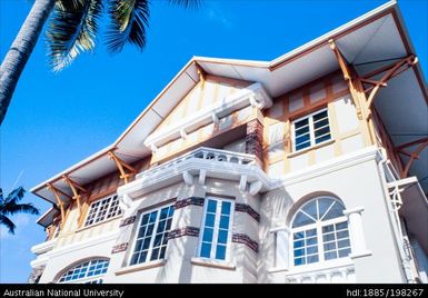 New Caledonia - half-timber and brick building