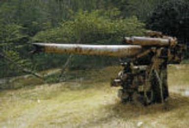 Northern Mariana Islands, abandoned weapon at former Japanese command post on Saipan Island