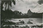 A canoe in a bay of Moorea island