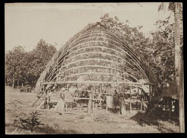 [Group of men building a fale, Vaiee, Samoa]