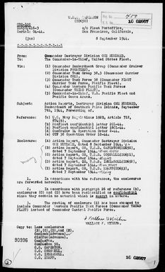 COMDESDIV 100 - Rep of Bombardment of Southern Palau Islands on 9/7/44