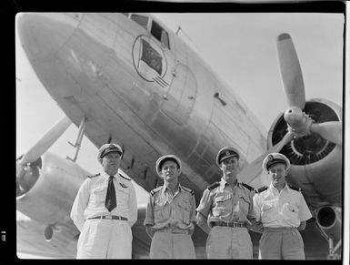 Qantas Captain W Forgan-Smith, First Officer L Purkiss, Flight Engineer A Nicol and Purser I Little, Rabaul, Papua New Guinea