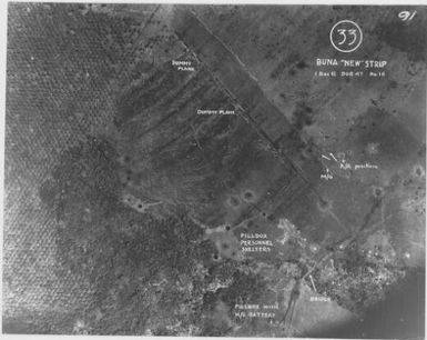 [Aerial photographs relating to the Japanese occupation of Buna-Gona region, Papua New Guinea, 1942-1943] [Allied air raids]. (51)