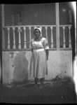 Portrait of nurse in front of building