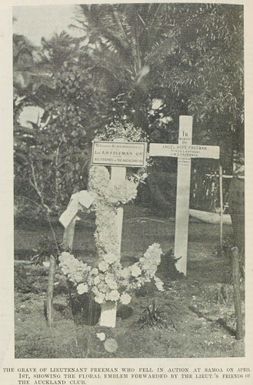 The grave of Lieutenant Freeman who fell in action at Samoa on April 1st