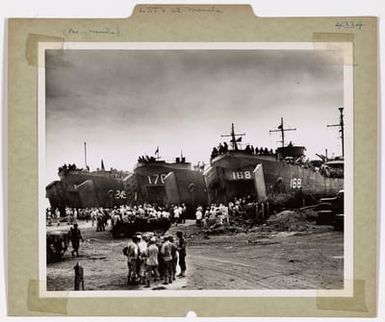 LST's Unload at Manila