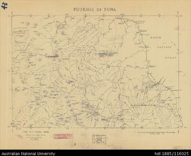 Papua New Guinea, Fourmil of Buna, Fourmil series, Sheet 43, 1956, 1:253 440