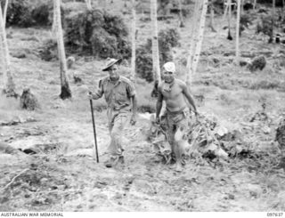 NAURU ISLAND. 1945-10-02. FOLLOWING THE SURRENDER OF THE JAPANESE, TROOPS OF 31/51 INFANTRY BATTALION OCCUPIED THE ISLAND. THE TROOPS WERE GIVEN CHARGE OF THE JAPANESE WHO WERE SPLIT INTO SMALL ..