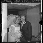 Lance Reventlow and actress Cheryl Holdridge wedding portrait, Calif., 1964