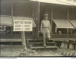 TOROKINA, BOUGAINVILLE ISLAND, SOLOMON ISLANDS. 1945-08-27. 80 GROUP CAPTAIN DIXIE ROBISON CHAPMAN OF ADELAIDE, SA, WHO REPRESENTED THE RAAF AT THE SURRENDER OF GENERAL KANDA, COMMANDING THE ..