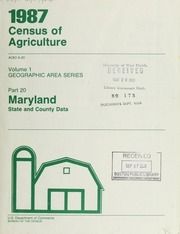 1987 census of agriculture, pt.20- Maryland