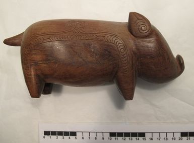 pig, carved