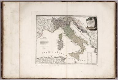 Karte von Italien. Nach D'Anville. Neu verzeichnet herausgegeben von Franz Joh. Jos. Von Reilly. Zu finden im von Reilly'schen Landkarten und Kunstwerke Verschleiss Komptoir. Wien, 1796. Gestochen von Joseph Gerstner. (to accompany) Grosser Deutscher Atlas.