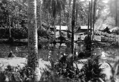 River, tents and washing on line