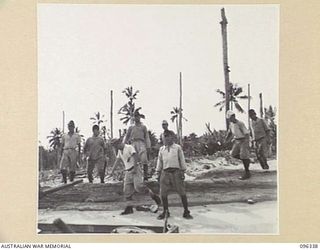 MUSCHU ISLAND, NEW GUINEA, 1945-09-08. JAPANESE SOLDIERS ON THE ISLAND UNDER HQ 6 DIVISION CONTROL, CONSTRUCT THEIR OWN HOSPITAL AND CAMPS