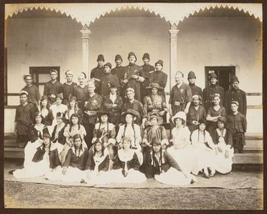 Group in theatrical costumes. From the album: Samoa