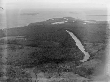 [Aerial view of land and sea]