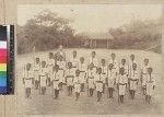 Group of boys performing drill, Madagascar, ca. 1890