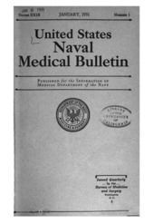 United States Naval Medical Bulletin Vol. 29, Nos. 1-4, 1931