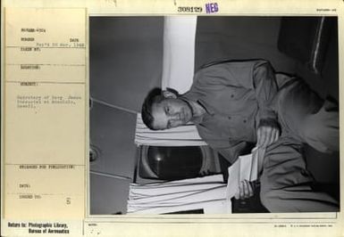 Secretary of Navy James Forrestal at Honolulu, Hawaii
