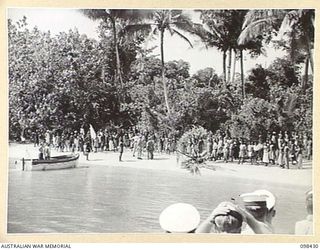 LOSSUK BAY, NEW IRELAND. 1945-10-19. AN AUSTRALIAN NEW GUINEA ADMINISTRATIVE UNIT ADMINISTRATIVE HEADQUARTERS WAS SET UP AT KAVIENG WITH CAPTAIN F.N.W. SHAND, ANGAU DISTRICT OFFICER IN CHARGE, TO ..