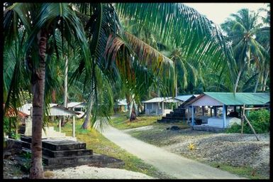 Graveyard houses, Rakahanga, Cook Islands