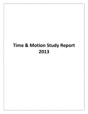 Time & motion study report.