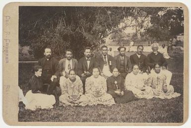 Six Rarotongan teachers and their wives, who went to New Guinea