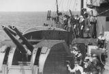 Royal Australian Navy warship HMAS Australia off Guadalcanal, 7 August 1942.