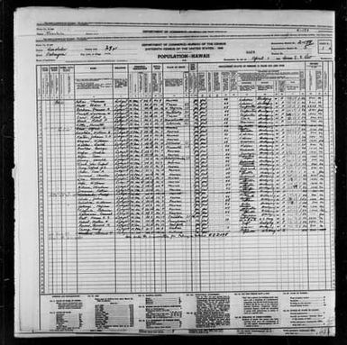 1940 Census Population Schedules - Hawaii - Honolulu County - ED 2-198