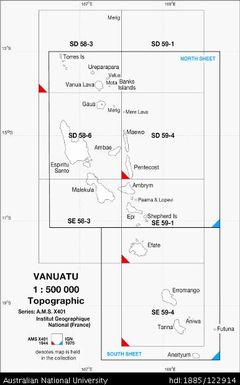 Vanuatu INDEX, 1:500 000, 1944