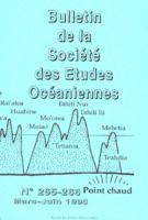 Bulletin de la Société des Études Océaniennes numéro 265-266