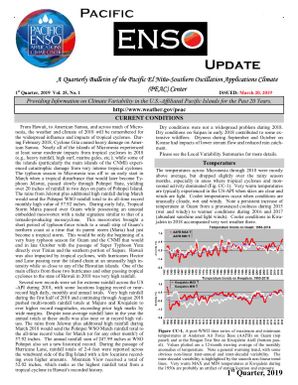 Pacific ENSO update - Current conditions 1st quarter Vol. 25 No. 1