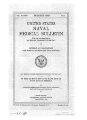 United States Naval Medical Bulletin Vol. 37, Nos. 1-4, 1939