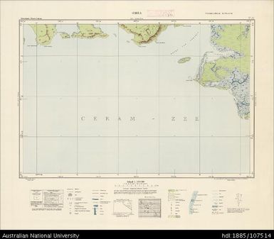 Indonesia, Western New Guinea, Omba, Series: Nederlands-Nieuw-Guinea, Sheet 17-L, 1956, 1:100 000