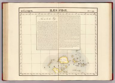 Iles Fidji. Oceanique no. 40. (Dresse par Ph. Vandermaelen, lithographie par H. Ode. Sixieme partie. - Oceanique. Bruxelles. 1827)