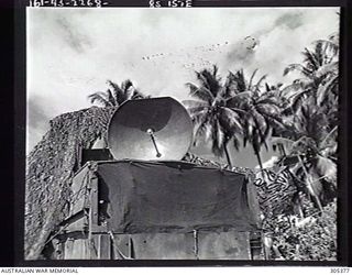 RENDOVA, BRITISH SOLOMON ISLANDS PROTECTORATE. C.1944. THE ANTENNA OF A NEW ZEALAND MANNED AIR SEARCH RADAR. (NAVAL HISTORICAL COLLECTION)