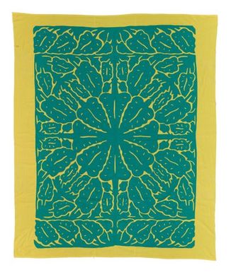 Tivaevae manu (quilt) and matching pillow cases