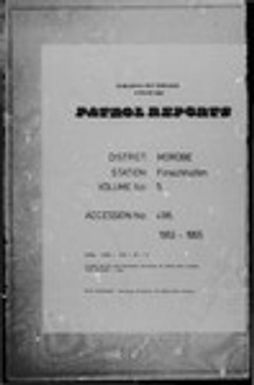 Patrol Reports. Morobe District, Finschhafen, 1953 - 1955