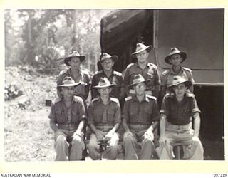 BOUGAINVILLE. 1945-09-28. COLONEL S.D. MEARES AND STAFF OFFICERS OF 7 FIELD AMBULANCE