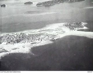 GAVUTA ISLAND, SOLOMON ISLANDS. 1932-09-28. AERIAL VIEW OF THE ISLAND SHOWING THE LEVER BROTHERS PLANTATION. (NAVAL HISTORICAL COLLECTION)