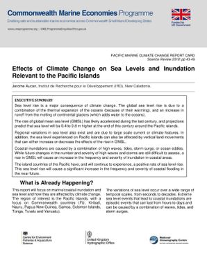 Effects of climate change on sea levels and inundation relevant to the Pacific Islands