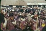 Mount Hagen show: elaborately dressed men